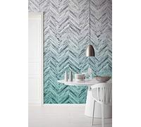 Komar WTD - Carta da parati in tessuto non tessuto, motivo: HERRINGBONE MINT, 400 x 250 cm (larghezza x altezza)
