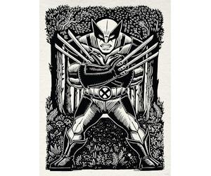 Komar WTD - Quadro da parete Marvel Wolverine Lino-Cut - dimensioni 30 x 40 cm - cameretta dei bambini