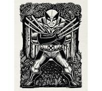 Komar WTD - Quadro da parete Marvel Wolverine Lino-Cut - dimensioni 40 x 50 cm - cameretta dei bambini
