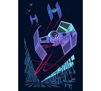 Komar WTD WB110-50x70 - Quadro da Parete, Motivo Star Wars Classic Vector Tie-Fighter, Stampa Artistica per cameretta dei Bambini, Senza Cornice, Dimensioni: 50 x 70 cm (Larghezza x Altezza)