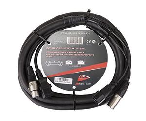 Kombi cavo IEC/XLR 3 m per il collegamento di Flat PAR S, e LED effetti