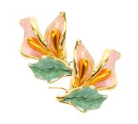 KOMBIUDA 1 Paio orecchini di fiori fiore alla moda non piercing orecchini di dichiarazione per le donne cingolato avvolgente per le orecchie uomini del polsino dell'orecchio rame