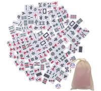 KOMBIUDA 1 Set Mini Mahjong Portatile per Viaggi Kit Materiale Sicuro e Resistente per Giocare con Esterni e Feste Con Borsa per Trasporto e Design