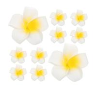 KOMBIUDA 10 Pezzi Fiori Di Plumeria Artificiali Hawaiani Fermagli Fiori Finti Tropicali Accessori Decorativi Per Feste Di Nozze E Spiaggia