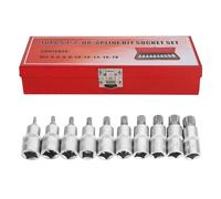 KOMBIUDA 10 Pezzi Set Bussole Pneumatiche M 1/2 in Acciaio Cromovanadio | Marcature Incise per Riconoscimento Rapido, Custodia Inclusa, Uso Officina e Auto, per Meccanici