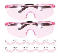 KOMBIUDA 12 Pezzi Occhiali Protettivi per Sicurezza con Lenti Trasparenti Antivento Occhiali Protettivi per Giochi CS e Scienze Design Ergonomico e Leggero Rosa