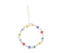 KOMBIUDA 1Pezzi Bracciale Anti-Malocchio Regolabile Dorato Amuleto per Protezione e Fortuna Accessorio da Polso per Regalo Amicizia Donna Uomo