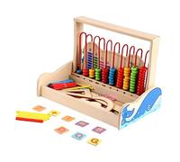 KOMBIUDA 1set Abaco Didattico Legno per Educativo per Apprendere La Matematica Perline Colorate Strumento Apprendimento per Scuola e Casa Sviluppo delle Abilità e Cognitive