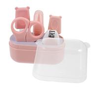KOMBIUDA 1set La Delle Unghie Dei Ragazzo Ragazza Kit Completo Per Manicure Con Forbice Tagliaunghie e Sicuro e Pratico Design Ergonomico Colore Rosa