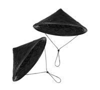 KOMBIUDA 2 Pezzi Cappello Di Bambù Cavaliere Samurai Cosplay Costume Accessorio Fatto A Mano Elegante Per Feste Halloween Teatro