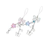 KOMBIUDA 2 Pezzi Ciondolo per Telefono con Cinturino Lanyard Charm Meteor con Pendente Stella e Accessorio per Cellulari per Donne e Ragazze
