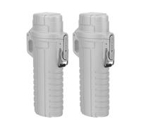 KOMBIUDA 2 Pezzi Custodia per Accendino Leggera in Plastica Porta Accendino Antishock per Campeggio Escursionismo Viaggi Outdoor Portatile Argento