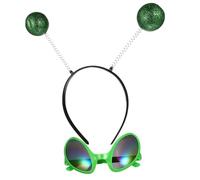 KOMBIUDA 2 Pezzi Occhiali Saucer Man con Cerchietto Decorativo Accessori Cosplay per Mascherate e Festival Unisex Materiale Resistente