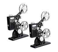 KOMBIUDA 2 Statua Vintage Proiettore Film Resina per Decorazione da Scrivania Retro Scultura Collezionabile e Puntelli Fotografici per Amanti Del Vintage