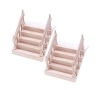 KOMBIUDA 2 Wooden Handrail For Dollhouse Scenes Easy Integration Fairy Garden Functional And Space Efficient Design