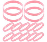 KOMBIUDA 20 pezzi Braccialetti in Silicone Rosa da Comfort Morbido e Leggero Accessori Decorativi per Consapevolezza Tumore al Seno Adatti per Uso Quotidiano e Scuola