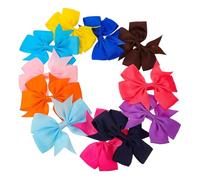 KOMBIUDA 20 pezzi Fiocchi per con Clip Fiocchetti in Grosgrain Colorati per Neonate Bambine e Accessori Morbidi e Resistenti per Acconciature Quotidiane e Regali