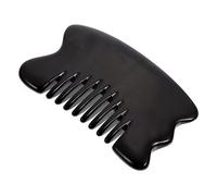 KOMBIUDA 2pezzi Pettine Massaggiante Corno Ox Per Massaggi e Gua Sha Strumento Per Benessere Del Corpo e Del Capelluto Design Ergonomico e Compatto Per Relax Totale
