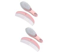 KOMBIUDA 2sets Pettine e Spazzola Per Ragazzo Ragazza Kit Massaggiante Morbido Materiale Anti-statico Design Denti Circolari Per La Del Capello Del Ragazzo Ragazza Rosa