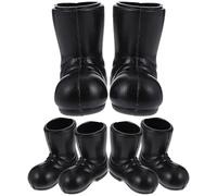 KOMBIUDA 3 Paia di Mini Stivali di Natale in Miniatura Decorazioni Natalizie per Case delle Bambole Ornamenti Realistici di Stivali di Babbo Natale per Arredamento Natalizio