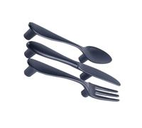 KOMBIUDA 3 Pezzi Maniglie Mobili Creative in Lega di Zinco Nera Pomelli Forma di Posate Coltello Forchetta Cucchiaio Maniglie Semplici e Resistenti per Armadi e Stile Moderno e Decorativo