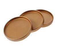 KOMBIUDA 3 Pezzi Piattino Rotondo per Vaso da Fiori Ceramico Oro, Base | Vassoio per Piante, Sottovaso in Ceramica, per Vasi da Fiori, Portafiori da Interno
