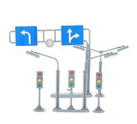KOMBIUDA 3 Set Giochi Segnali Stradali Colorati per Kit Didattico Sicurezza Stradale con Segnaletica Stradale Gioco Educativo per Apprendimento Traffico e Regole di Sicurezza