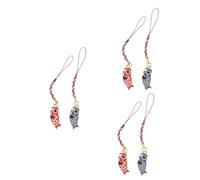 KOMBIUDA 3 Set Trasferimento Ciondolo Carpa Macramé Sospeso Carino Fascino Del Telefono Ciondoli Del Telefono Viola Love Phone Charm Keychain Per Telefono Lega Rosso 2 Pezzi*3