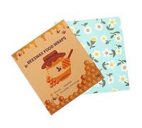 KOMBIUDA 3pezzi Pellicola in Cera d Api Riutilizzabile Per Cucina Per Ciotole Conservazione Alimenti Cerato Sostenibile Lavabile Casa