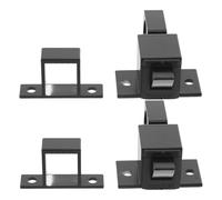 KOMBIUDA 4 Pezzi Chiusura Automatica a Molla in Lega di Alluminio Nero, Chiavistello per Porte e Finestre, Fermo a Molla con Meccanismo Autobloccante per Sicurezza Armadi e Cancelli