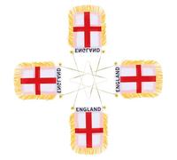 KOMBIUDA 4 Pezzi Mini Bandiere Auto Inghilterra Decorazione Specchietto Retrovisore Striscioni Auto Appesi Piccoli Ornamenti Bandiera