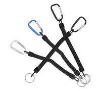 KOMBIUDA 4 Pezzi Portachiavi Elastico Con Clip Per Esterni Portachiavi Da Pesca Retrattile Cordino Anti-Smarrimento Corda A Molla Corda Telescopica Fibbia Corde Di Sicurezza Colore Casuale