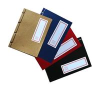 KOMBIUDA 4 Pezzi Quaderno Retrò Copertina Rigida e Cucitura, per Appunti | Carta Spessa, Stile Cinese Tradizionale, Formato Compatto Leggero, per Schizzi, Memorie e Diario