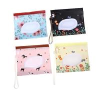 KOMBIUDA 4 Pezzi Sacchetto Riutilizzabile Eva Contenitore Fazzoletti Umidi Borsa Viaggio Design Pratico Leggero