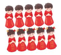 KOMBIUDA 5 Paia Micro decorazione del paesaggio figurine sposi cinesi figure nuziali figurine toppers per torta nuziale torta nuziale cinese topper statua degli sposi pvc rosso