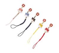 KOMBIUDA 5 pezzi Ciondolo per Telefono Fortunato Set Giallo Nero Rosso Rosa Blu Decorazione per Chiavi Borse e Accessori Facile Installare e Portatile