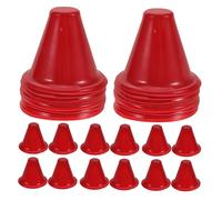 KOMBIUDA 50 Pezzi Mini Coni Stradali in Plastica 1,38 Pollici Coni di Blocco Stradale Segnali Stradali Mini per Micro Paesaggio Tavolo di Sabbia Costruzione di Ingegneria