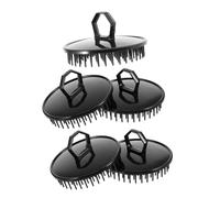 KOMBIUDA 5pezzi Spazzola Portatile per Capelli Autopulente per Shampoo da Doccia Massaggiatore per Capelluto in Plastica Morbida Esfoliante per Rimozione Forfora