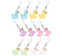 KOMBIUDA 6 Paia di Orecchini a Gancio da Donna Orecchini Pendenti Colorati e Luminosi per Ragazze Adolescenti Leggeri e Resistenti per Feste e Uso Quotidiano