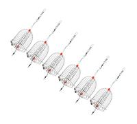 KOMBIUDA 6 Pezzi Gabbie Trappola Esca da Pesca in Acciaio Inossidabile Resistente alle Intemperie Portapesci per Pesci d'Acqua Laghi Fiumi e Mare con Apertura Facile per Ricarica e Pulizia