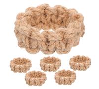 KOMBIUDA 6 Pezzi Portatovaglioli in Corda Juta Intrecciata Stile Boho e Country Chic Accessori Eleganti per Tavola Matrimonio Feste e Cene Festive