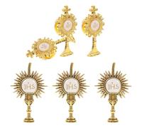 KOMBIUDA 6 Pezzi Spilla Croce Religiosa in Lega di Zinco Dorata per Comunione, Elegante e Raffinata, come Bomboniera per Eventi Religiosi e Feste