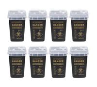 KOMBIUDA 8 Pezzi Contenitore per lo Smaltimento di Aghi Taglienti Portatile in PP Nero con Coperchio e Blocco di Sicurezza, Set da 8 Pezzi, per Uso Domestico, Clinico e Professionale