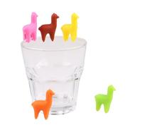 KOMBIUDA 8 Pezzi Segna Bicchieri Alpaca in Silicone per Bar e Ktv, Creativo | Segnabicchieri da Bevanda, Forma Originale per Feste a Tema, Identifica Bicchiere e Ritrova Subito la Tua Colore Casuale