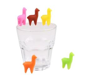KOMBIUDA 8 Pezzi Segna Bicchieri Alpaca in Silicone per Bar e Ktv, Creativo | Segnabicchieri da Bevanda, Forma Originale per Feste a Tema, Identifica Bicchiere e Ritrova Subito la Tua Colore Casuale