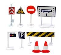 KOMBIUDA 9 Pezzi Segnali Stradali Gioco Educativo per Modelli di Parcheggio e Sicurezza Gioco Cognitivo per Ragazzi e Ragazze per Imparare Segnali e Regole del Traffico