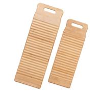 KOMBIUDA Asse Per Lavare a Mano in Bambù 2 Pezzi Mini Tavola Per Bucato Design Appendibile Per Uso Domestico e Da Viaggio, Resistente e Liscia Per Biancheria Intima e Vestiti Ragazzo Ragazza