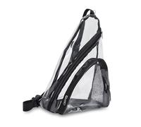 KOMBIUDA Borsa a Tracolla Elegante e Pratica Nero Grande Capacità in Pvc Trasparente Borsa Multifunzione per Ciclismo e Pesca Unisex