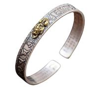 KOMBIUDA Bracciale Religioso Uomo in Stile Buddista Bracciale Aperto Regolabile Design Sei Parole Sacre e per Fortuna Adatto Ogni Occasione