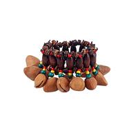 KOMBIUDA Bracciale Sonagli Orchestrale in Guscio Naturale Strumento Percussione Artigianale per Accompagnamento Tamburi Adatto a Ogni Persona